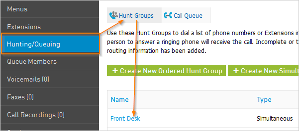 Hunt Group Access